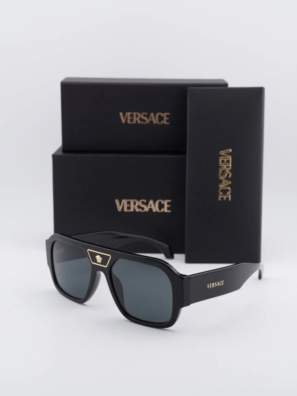 Versace VE4508U GB1/87 Aviator Sunglasses – Black / Grey